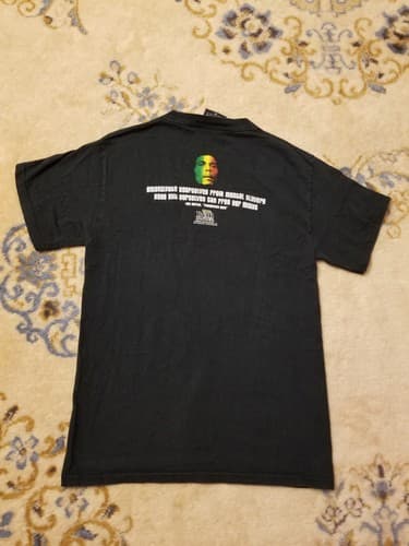 Bob Marley T-shirt Size S Redemption Song Reggae Tee Black Vintage 1999 - Thumbnail 6