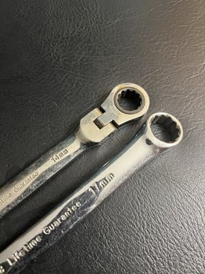 Lot Of 2 Power Torque Combination Wrench Metric 14mm 17 Polished Chrome Ratchet - Thumbnail 8