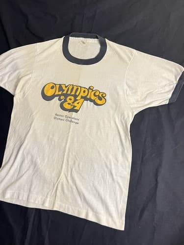 Vtg RARE 1984 Olympics Ringer T Shirt Men’s Large USA M/ L Renton Operations - Thumbnail 4