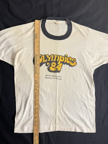 Vtg RARE 1984 Olympics Ringer T Shirt Men’s Large USA M/ L Renton Operations - Thumbnail 7