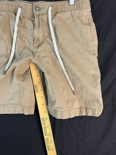 Men's Vuori Shorts Khaki Tan Ripstop Pockets Drawstring Outdoors Size M /L V370 - Thumbnail 9