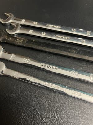 DeWALT 5 Pc Metric SAE Combination Wrench Set DWMT72166 Pro 12 13 5/8 1/2 7/16 - Thumbnail 5