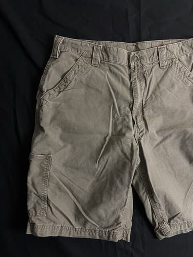 Carhartt Mens *34 B147 LBR Duck Canvas Carpenter Shorts Heavy Duty Light Brown - Thumbnail 3