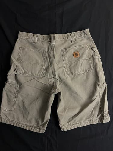 Carhartt Mens *34 B147 LBR Duck Canvas Carpenter Shorts Heavy Duty Light Brown - Thumbnail 4