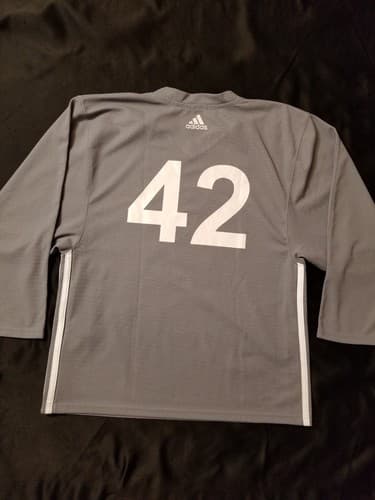 Seattle Kraken Hockey League Adidas Mens S - M Aditeam Practice Jersey Grey #42 - Thumbnail 2