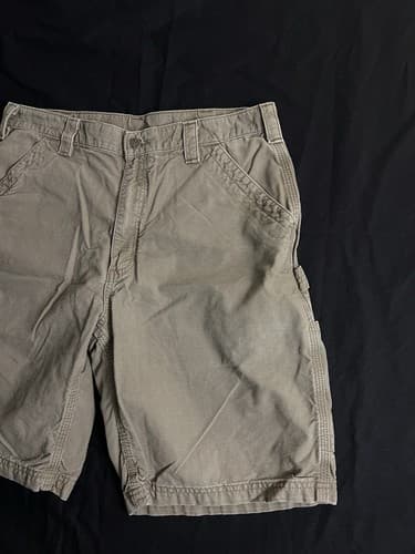 Carhartt Mens *34 B147 LBR Duck Canvas Carpenter Shorts Heavy Duty Light Brown - Thumbnail 2