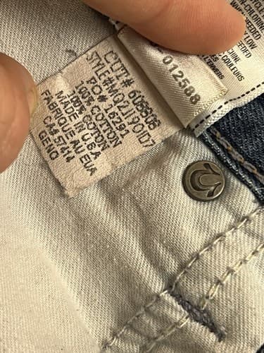 True Religion Men’s 33 USA Denim Jean Shorts Light Blue Striped Geno Classic - Thumbnail 6
