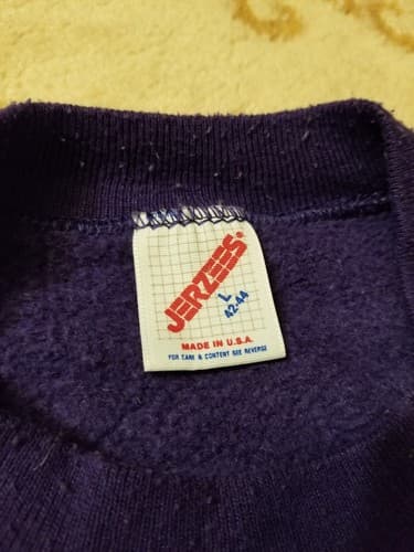 Vtg 90s Colorado Rocky Mountains Retro Mens L Sweatshirt Purple Sweater USA Crew - Thumbnail 3