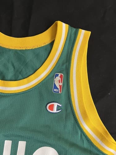 Vtg Seattle Supersonics Sonics Schrempf 11 Champion Jersey Size 36 Mens S Green - Thumbnail 6