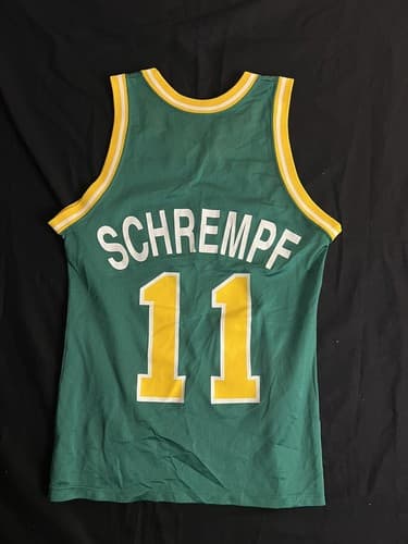 Vtg Seattle Supersonics Sonics Schrempf 11 Champion Jersey Size 36 Mens S Green - Thumbnail 2