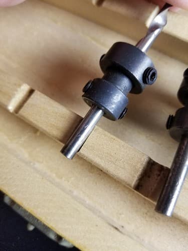 PROFESSIONAL COUNTERSINK Drill Bit 4 Piece Set + Wooden Box Stop Collar 1/8" - Thumbnail 3