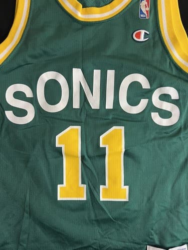 Vtg Seattle Supersonics Sonics Schrempf 11 Champion Jersey Size 36 Mens S Green - Thumbnail 3