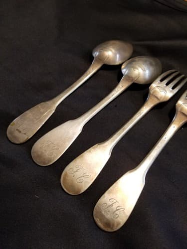 (4) Vintage C. Pillet Old French Silverware Rare. Spoons Forks. Plated or Solid? - Thumbnail 10