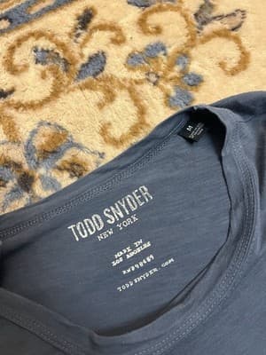 Lot Of 2 Todd Snyder LA Slub Pocket Tee Mens M Chest Pocket Button Black + Grey - Thumbnail 13