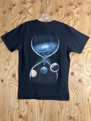 Stussy Shirt Mens S Black Galaxy Hourglass Graphic Streetwear Tee T-Shirt Space - Image 1