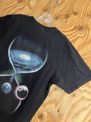 Stussy Shirt Mens S Black Galaxy Hourglass Graphic Streetwear Tee T-Shirt Space - Thumbnail 3