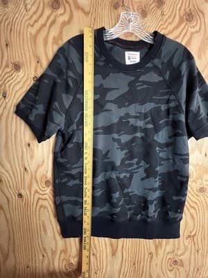 Champion Todd Snyder Sweatshirt Mens M Black Camouflage Short Sleeve Camo Heavy - Thumbnail 4