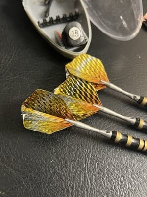 Lot Of 3 Mixed Darts Metal Bodies Plastic Tips Flights Foil Holographic Set Case - Thumbnail 3