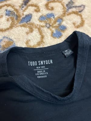 Lot Of 2 Todd Snyder LA Slub Pocket Tee Mens M Chest Pocket Button Black + Grey - Thumbnail 8