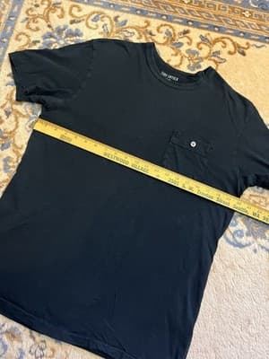 Lot Of 2 Todd Snyder LA Slub Pocket Tee Mens M Chest Pocket Button Black + Grey - Thumbnail 6