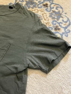 Lot Of 2 Todd Snyder LA Slub Pocket Tee Mens M Chest Pocket Button Green + Grey - Thumbnail 14