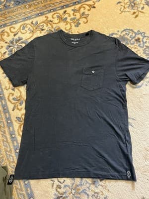 Lot Of 2 Todd Snyder LA Slub Pocket Tee Mens M Chest Pocket Button Green + Grey - Thumbnail 4