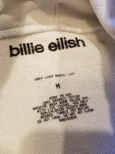 Billie Eilish Women's Hoodie Sweatshirt Medium Happier Than Ever 2022 Tour M - Thumbnail 5