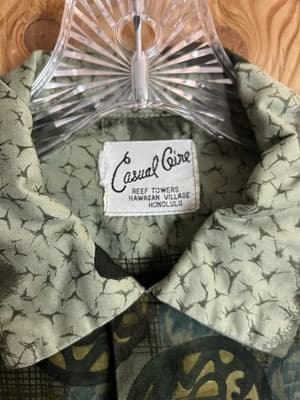 Vtg 1950’s Casual Ceire Hawaiian Village Honolulu Shirt Mens M Chinese Cash Coin - Thumbnail 7