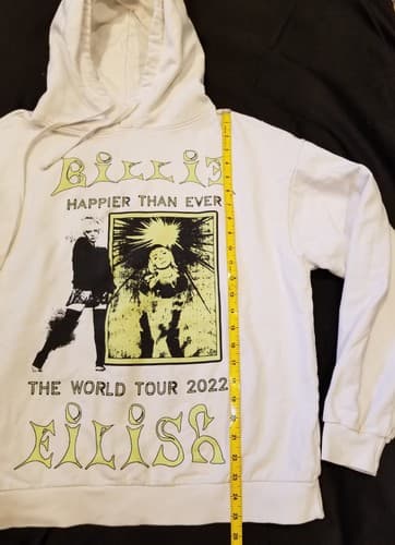 Billie Eilish Women's Hoodie Sweatshirt Medium Happier Than Ever 2022 Tour M - Thumbnail 8