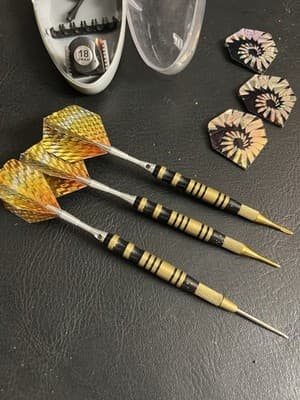 Lot Of 3 Mixed Darts Metal Bodies Plastic Tips Flights Foil Holographic Set Case - Thumbnail 5