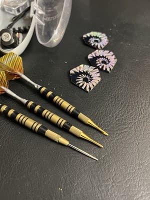 Lot Of 3 Mixed Darts Metal Bodies Plastic Tips Flights Foil Holographic Set Case - Thumbnail 2
