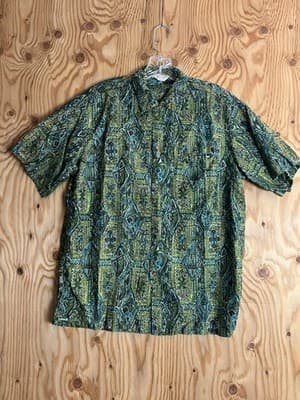 VTG Tropicana Honolulu 3D Hawaiian Shirt M/L Chinese Cash Coin Buttons READ - Image 1