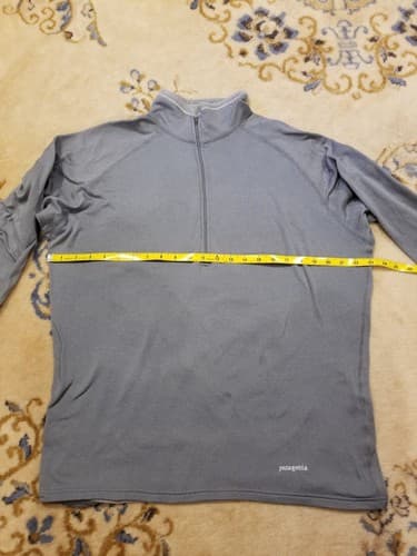 Patagonia R.5 Long Sleeve Waffle Zip Shirt Men's L USA 41600 VTG Grey Regulator - Thumbnail 7