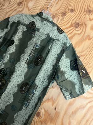 Vtg 1950’s Casual Ceire Hawaiian Village Honolulu Shirt Mens M Chinese Cash Coin - Thumbnail 10