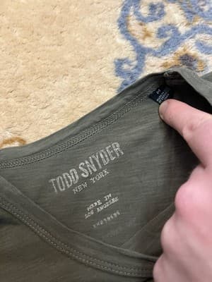 Lot Of 2 Todd Snyder LA Slub Pocket Tee Mens M Chest Pocket Button Green + Grey - Thumbnail 13