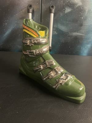 VTG Garnier Ski Boots Decanter Liquor Bottle Jug Empty 750mL French Brandy - Image 1