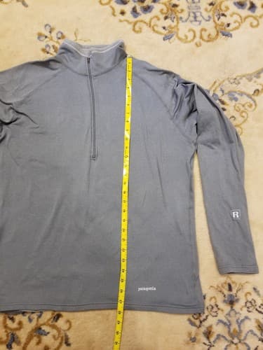 Patagonia R.5 Long Sleeve Waffle Zip Shirt Men's L USA 41600 VTG Grey Regulator - Thumbnail 5