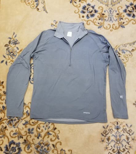 Patagonia R.5 Long Sleeve Waffle Zip Shirt Men's L USA 41600 VTG Grey Regulator - Image 1