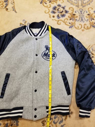 Vintage 90s Chalk Line Mack Trucks Sherpa Lined Varsity Bomber Jacket Small S - Thumbnail 8