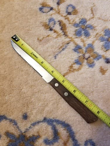 Steak Knife Serrated Stainless Steel Blade Japan Wood Handle 8.25" Total Length - Thumbnail 7