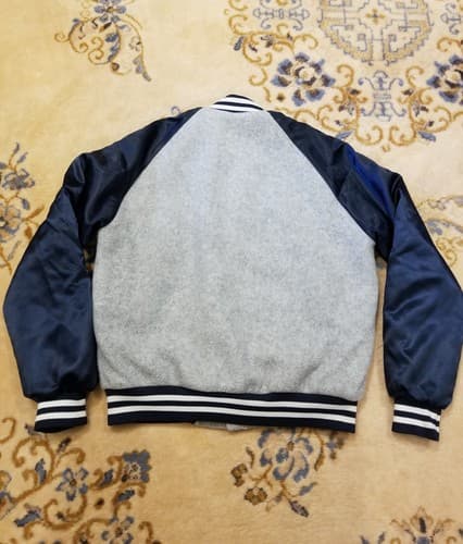 Vintage 90s Chalk Line Mack Trucks Sherpa Lined Varsity Bomber Jacket Small S - Thumbnail 5