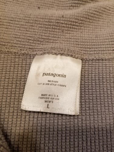 Patagonia R.5 Long Sleeve Waffle Zip Shirt Men's L USA 41600 VTG Grey Regulator - Thumbnail 4