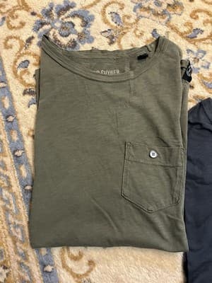 Lot Of 2 Todd Snyder LA Slub Pocket Tee Mens M Chest Pocket Button Green + Grey - Thumbnail 3