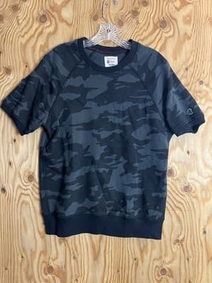 Champion Todd Snyder Sweatshirt Mens M Black Camouflage Short Sleeve Camo Heavy - Image 1