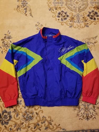 Vintage 90s NASCAR Chase Authentics Jeff Gordon Dupont Rainbow Jacket Mens XXL - Image 1