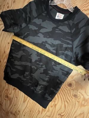Champion Todd Snyder Sweatshirt Mens M Black Camouflage Short Sleeve Camo Heavy - Thumbnail 5