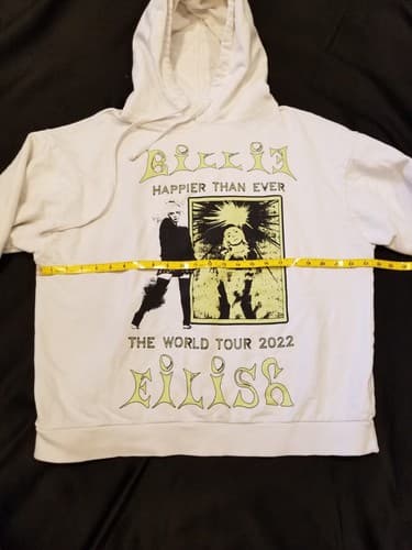 Billie Eilish Women's Hoodie Sweatshirt Medium Happier Than Ever 2022 Tour M - Thumbnail 9