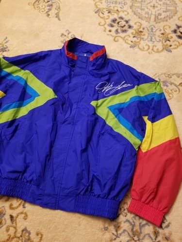 Vintage 90s NASCAR Chase Authentics Jeff Gordon Dupont Rainbow Jacket Mens XXL - Thumbnail 3