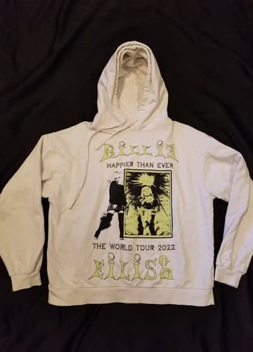 Billie Eilish Women's Hoodie Sweatshirt Medium Happier Than Ever 2022 Tour M - Image 1