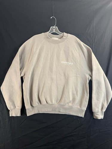 Fear Of God Essentials Crew Neck Sweatshirt Beige Mens Small Long Sleeve Sweater - Image 1